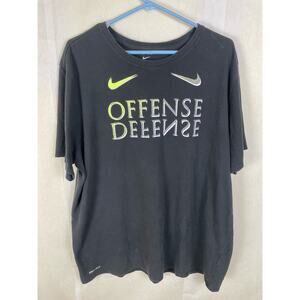 Nike Mens Offense Defense Dri Fit Black Short Sleeved TShirt Size XXL